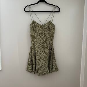 Zara Green Leopard Print Midi Dress